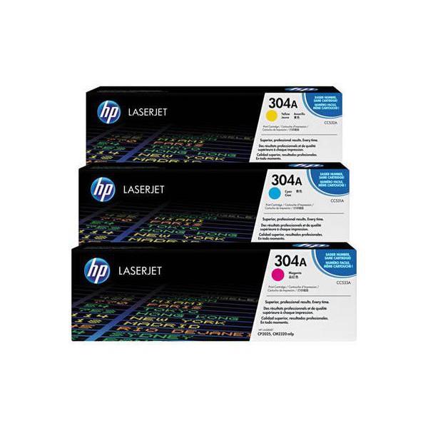 9405481 HP CF372AM Toner HP 304A CYM Tri-Pack pakke med CC531A, 532A og 533A